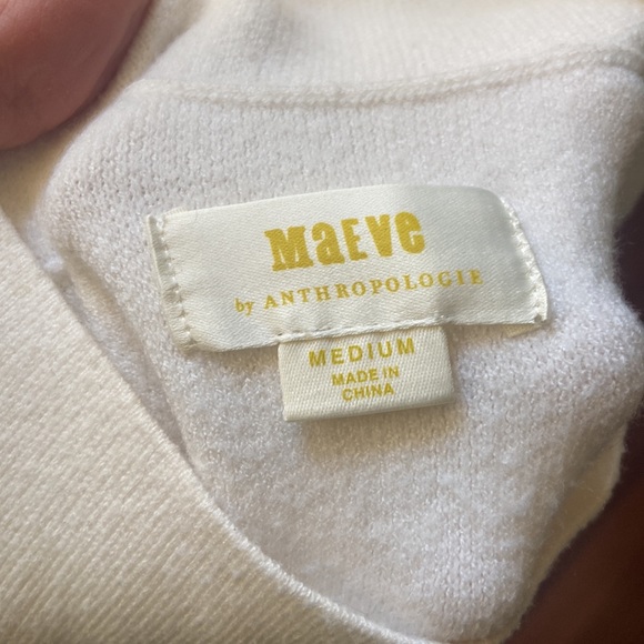 Maeve Anthropologie Winter White Mockneck Sweater M - Picture 7 of 10